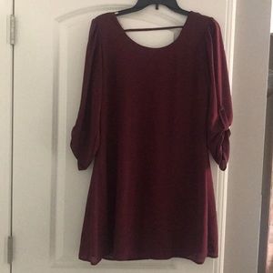 Burgundy shift dress